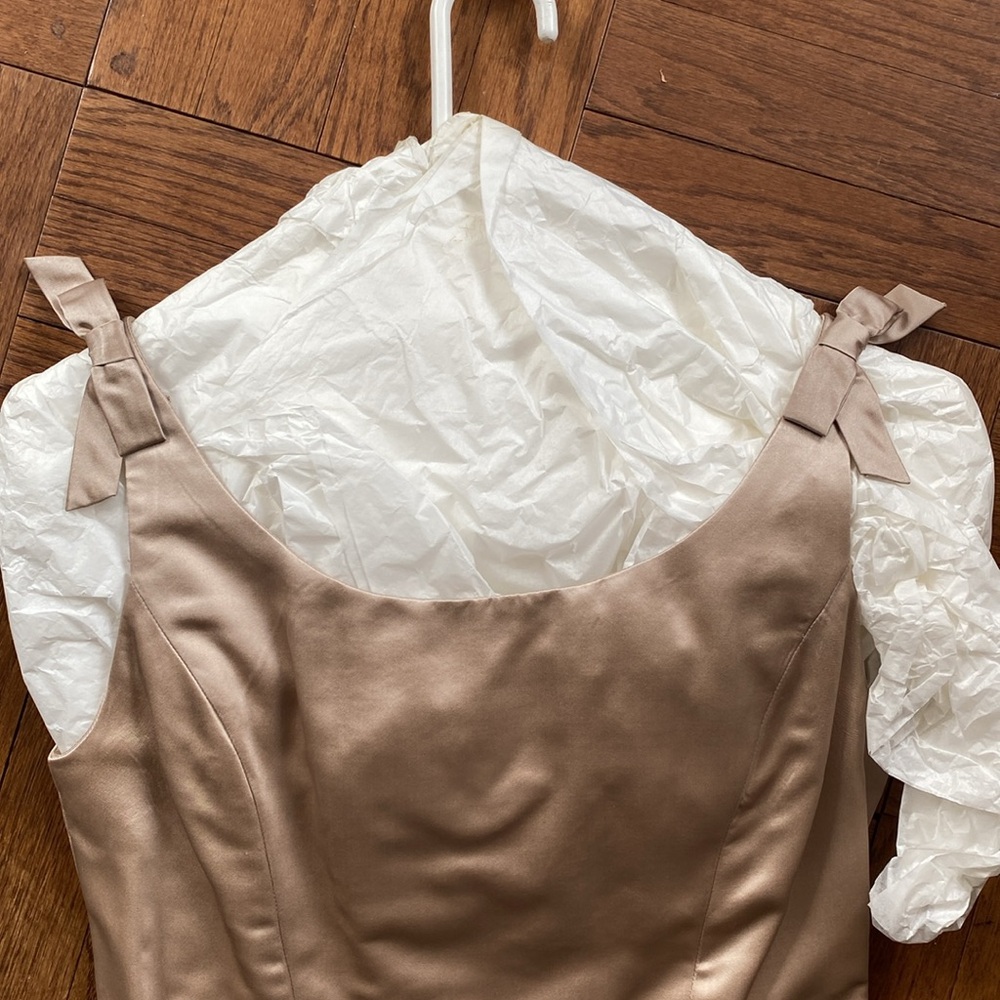 Sateen Blush Rose Dress with bows